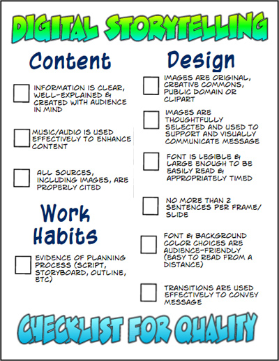 digital storytelling checklist